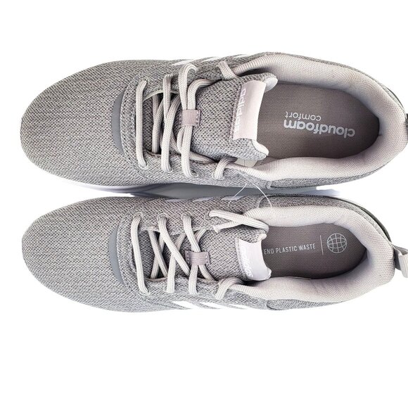 ADIDAS Sneakers Womens 6 Cloudfoam QT Racer Activewear Athletic Shoes Gray - Picture 5 of 13